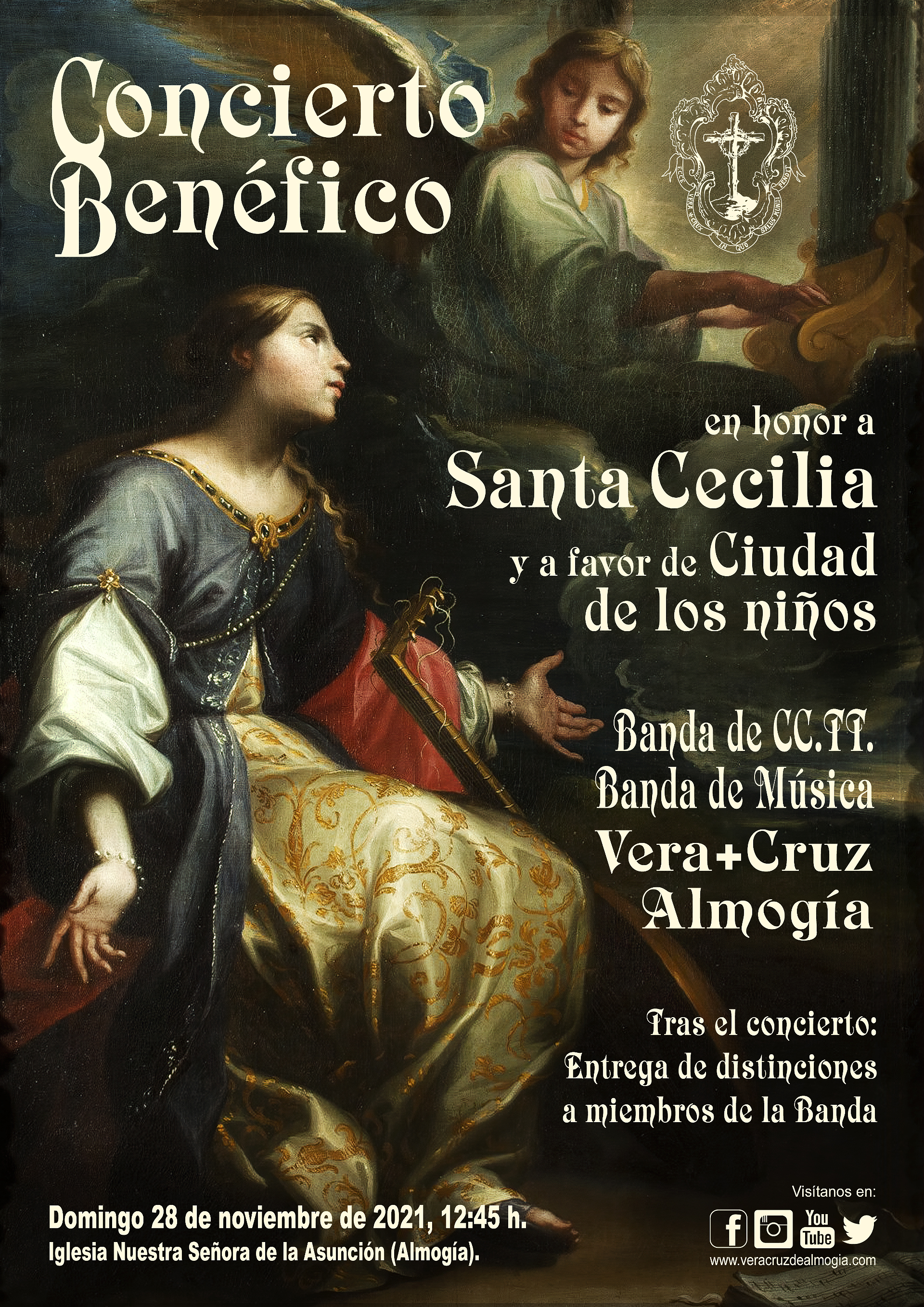 Cartel Concierto Benéfico en honor a Santa cecilia 2021