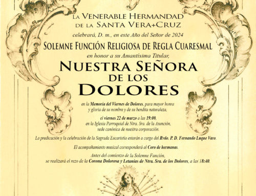 Solemne Función Religiosa de Regla Cuaresmal en la Memoria del Viernes de Dolores.
